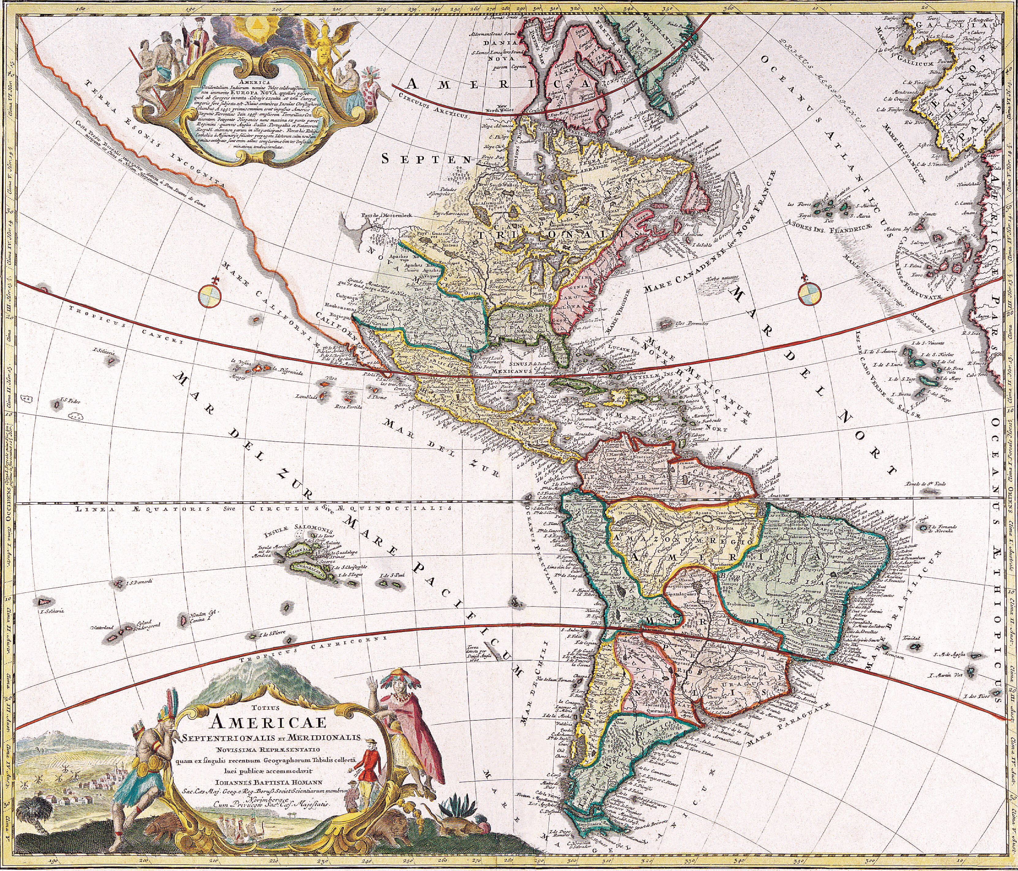 The meme is a humorous image of a map of the Americas from the 18th century. The text "Americae" is written in a decorative font at the top of the map, indicating that it is a map of the Americas. The meme likely uses the map to make a humorous comment or observation about the Americas, but the specific joke or point is not clear without seeing the image.